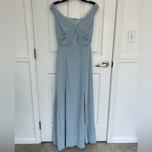 Social Bridesmaids Dresses | Social Bridesmaids Off-Shoulder Mist Blue Dress! | Color: Blue | Size: 8 | Lizzzzaa's Closet